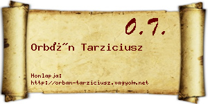 Orbán Tarziciusz névjegykártya