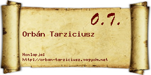Orbán Tarziciusz névjegykártya